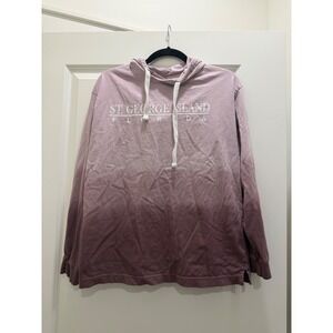 Exist St George Island Florida Ombre Hoodie Purple Dip Dye Long Sleeve Tee M
